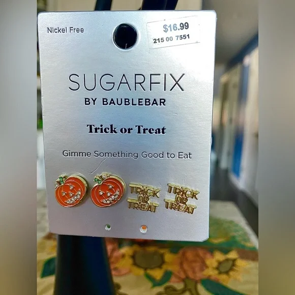 SUGARFIX by BAUBLEBAR | 2 pairs of Pumpkin Trick or Treat Halloween Earrings - Picture 6 of 8